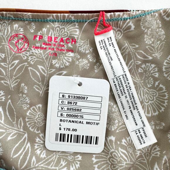 Free People Fp Beach Sharon Printed One-Piece Swimsuit in Botanical Motif L NWT - Picture 11 of 12